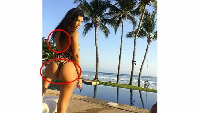 "Kourtney Kardashian photoshopped image"
