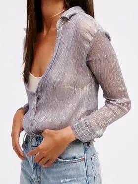 Crinkle Lurex Twist Top