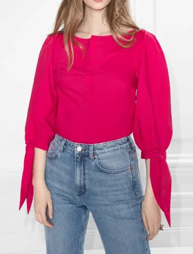Knotted Cuff Blouse
