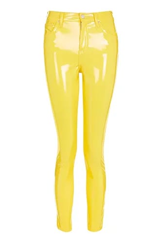 MOTO Yellow Vinyl Jamie Jeans