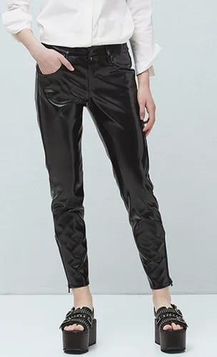 ZIPPED VINYL TROUSERS