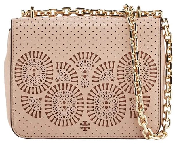 Tory Burch Zoey Mini Laser-cut Light Oak gingersnap Shoulder Bag