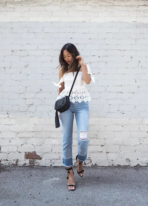 crop flare jeans