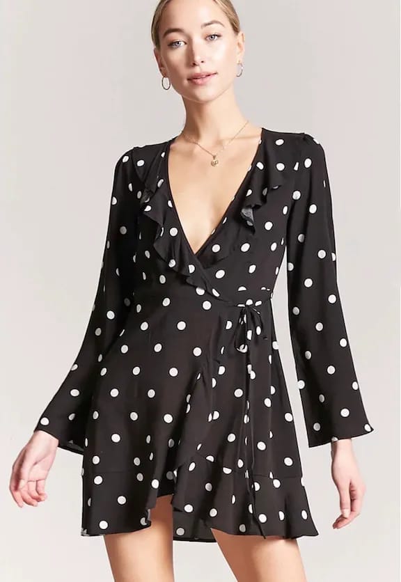 forever 21 long sleeve wrap dress