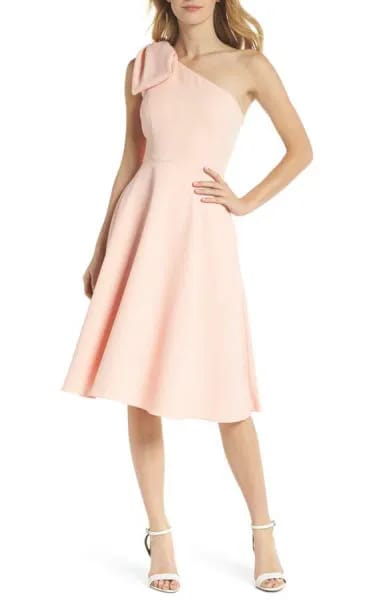 gal meets glam one shoulder pink dress