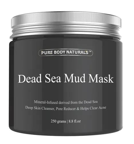 Pure Body Naturals Dead Sea mud mask for face and body rejuvenation.