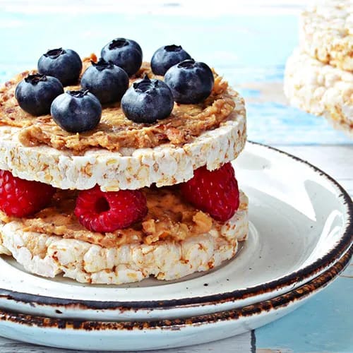 Different types of rice cakes for healthy eating.