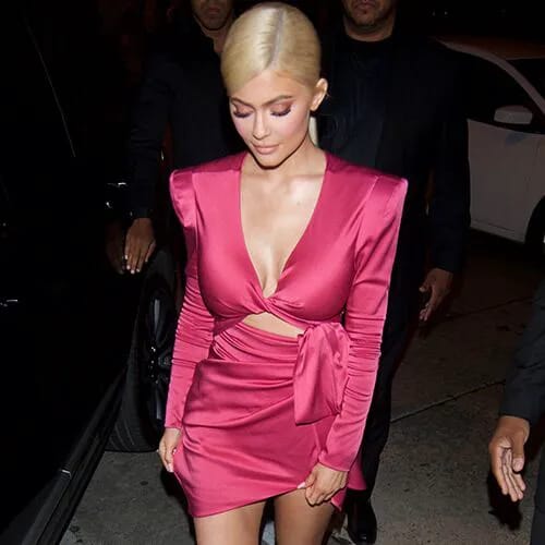 Kylie Jenner celebrating her birthday in stylish attire.