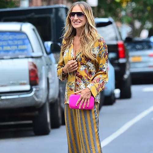 Sarah Jessica Parker showcasing her iconic fashion style.