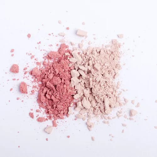 "Model showcasing pink eyeshadow look"