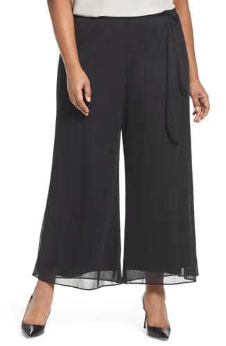 "High Rise Tie Waist Wide Leg Pants"