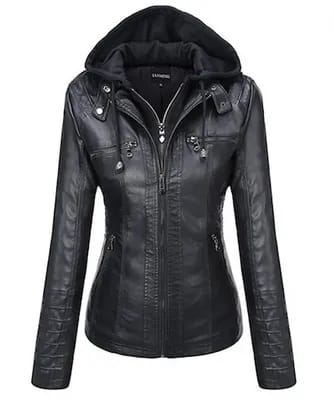 black leather jacket