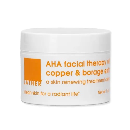 "Lathering mature skin product"