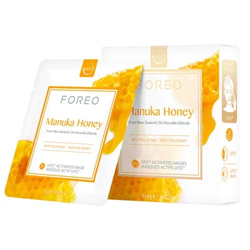 <h3>Foreo Manuka Honey Revitalizing UFO Activated Mask</h3> manuka honey best anti aging skincare hair ingredient