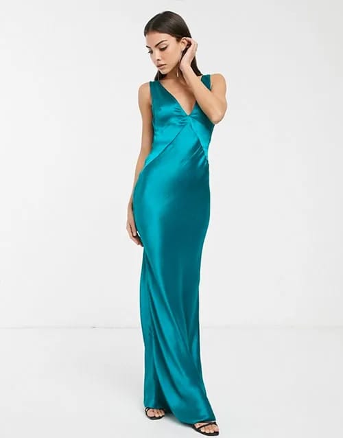 satin maxi dress