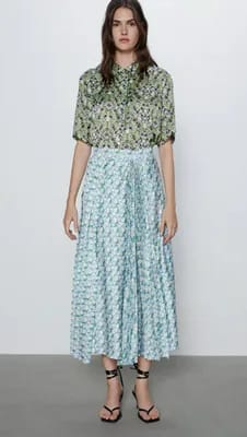 Floral Pleated Skirt