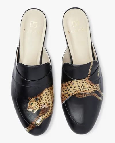 Leopard Leather Mule