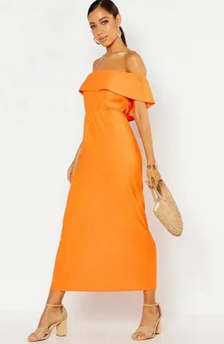 Bardot Ruffle Maxi Dress
