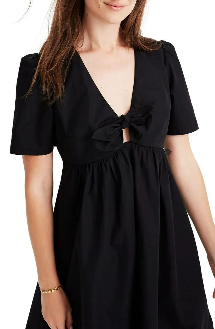 madewell tie front minidress