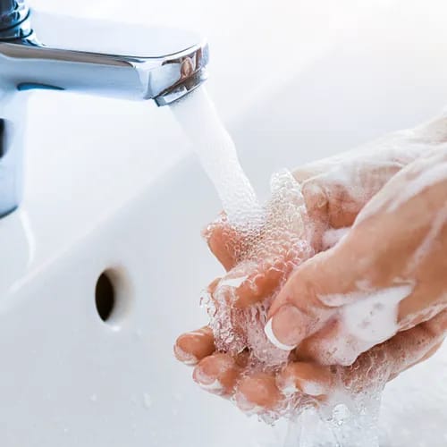 washing hands