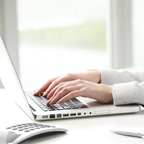 woman typing