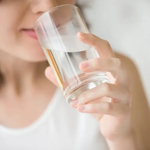 woman drinking water