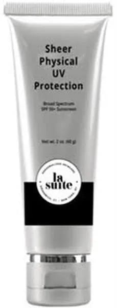 Sheer physical UV protection sunscreen for glowing skin.
