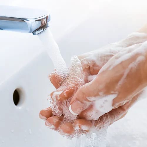 washing hands
