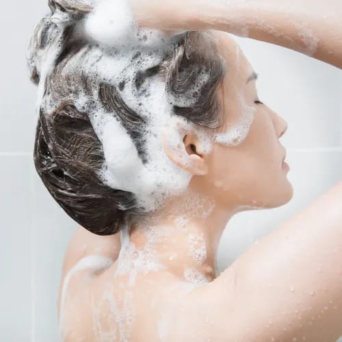 woman washing hair