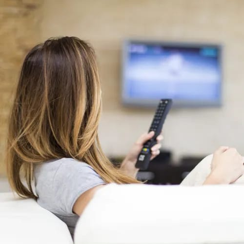 woman watching tv