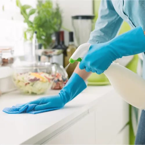 woman cleaning