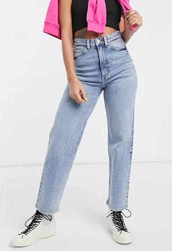 High Waist Straight Leg Jeans
