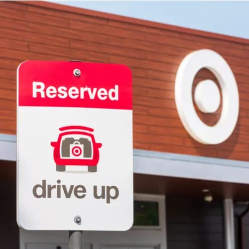 Curbside pickup service at a retail store.