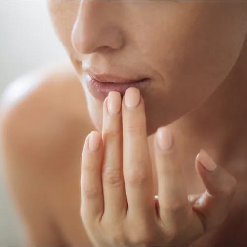 applying chapstick