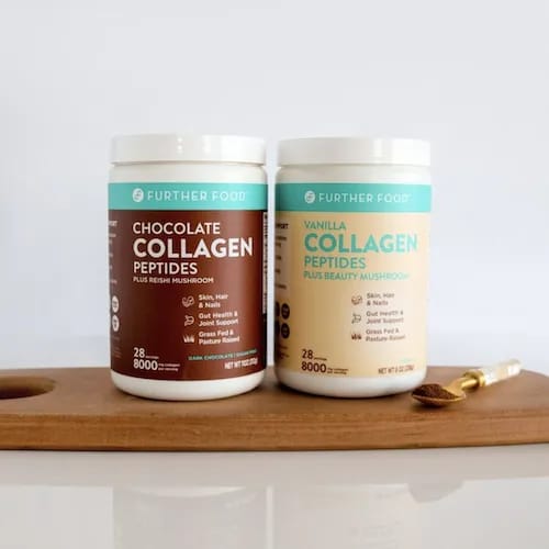 "Collagen peptides in a container"