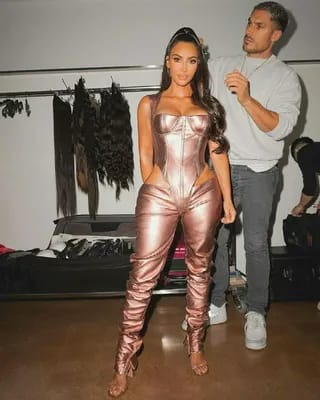 kim-kardashian-metallic-outfit Image from SHEfinds