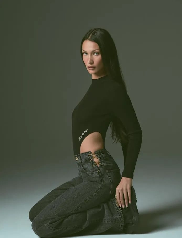 bella hadid high-cut bodysuit