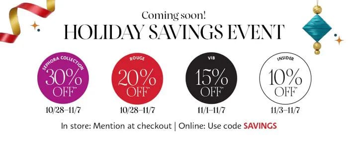 Sephora VIB Beauty Insider Sale Fall 2022 dates