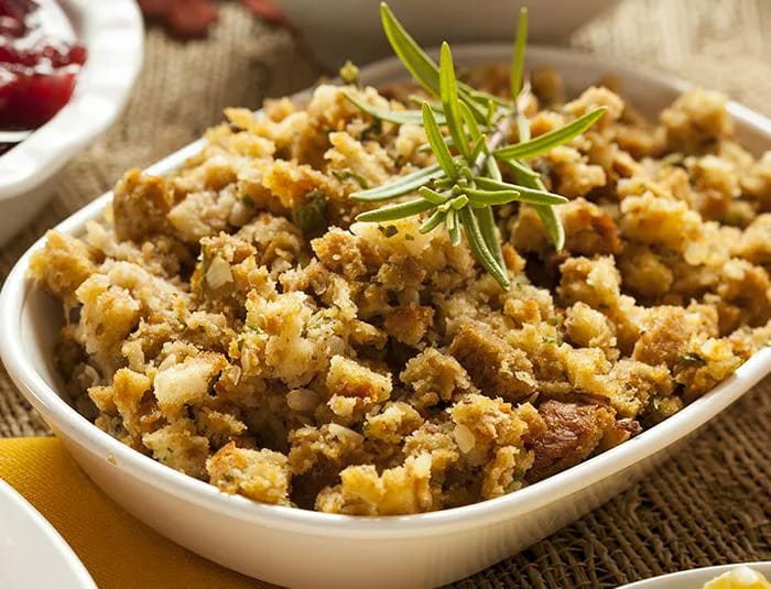 Stuffing on table.