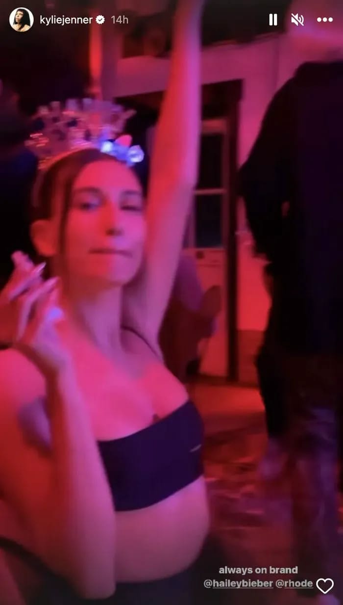 Hailey Bieber NYE Kylie Jenner Instagram story