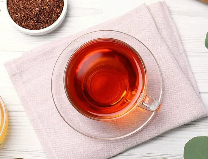 Bright red rooibos tea