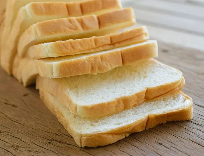 Sliced white bread