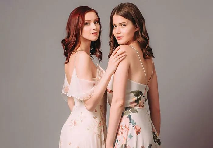 Mismatched & Patterned Bridesmaid Dresses Bridesmaids in print dresses