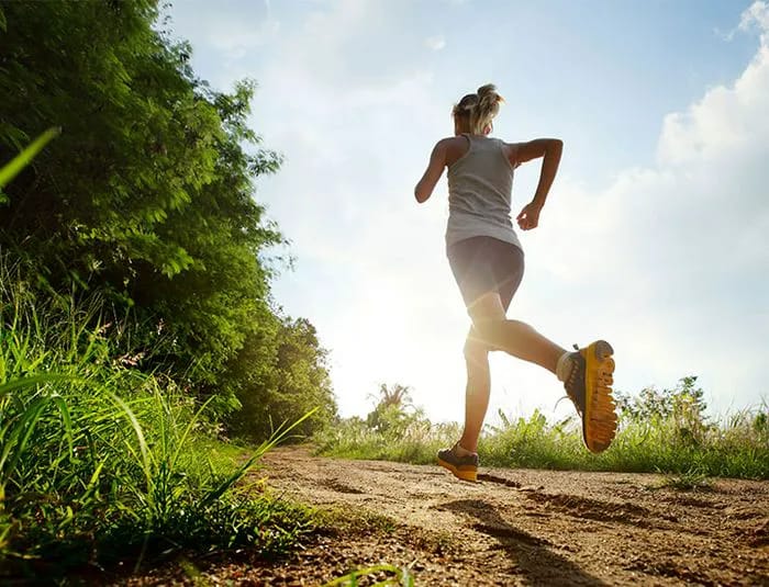 Sunny outdoor jog.