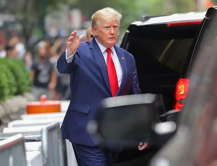 Donald Trump leaving Trump Tower