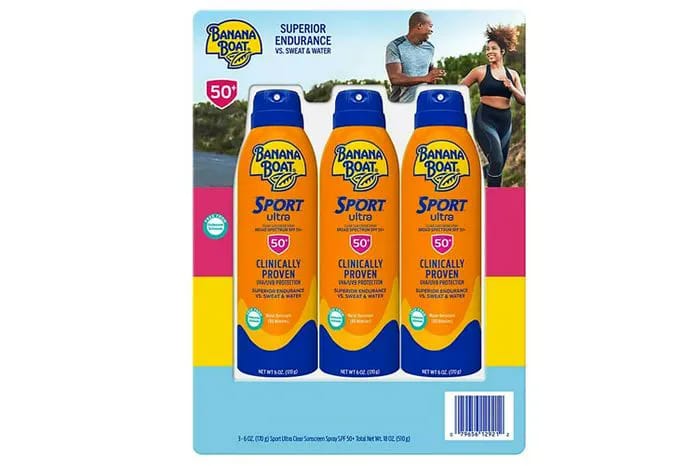 Three Banana Boat sunscreen bottles