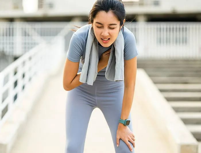Woman tired after overexercising