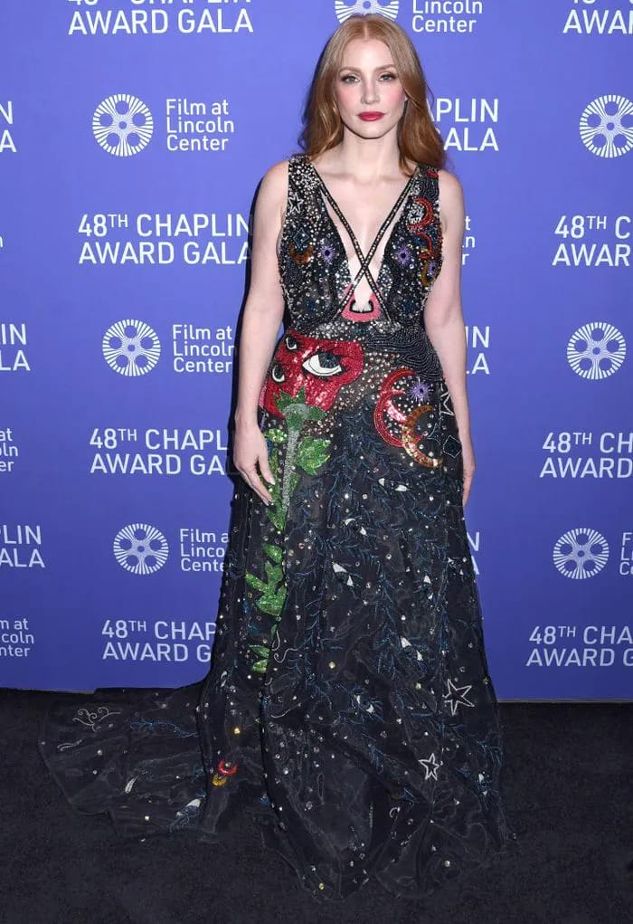 Jessica Chastain in Zuhair Murad beaded gown