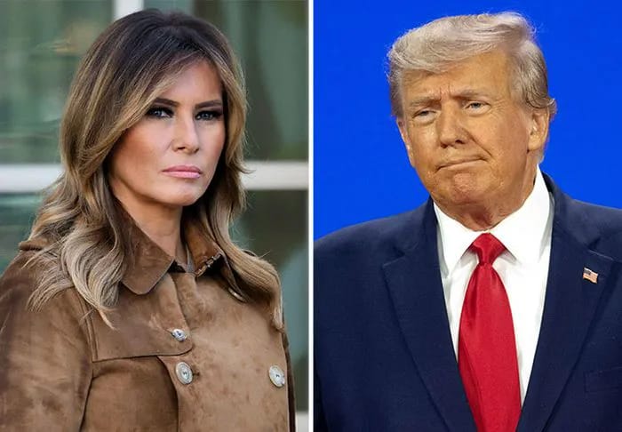 Melania Trump and Donald Trump side by side image