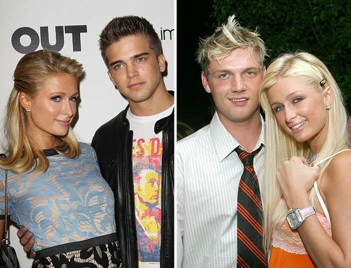 Paris Hilton with ex boyfriends River Viiperi Nick Carter